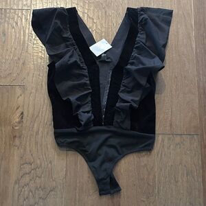 Forever 21 Elegant Black Bodysuit. NWT. Size M